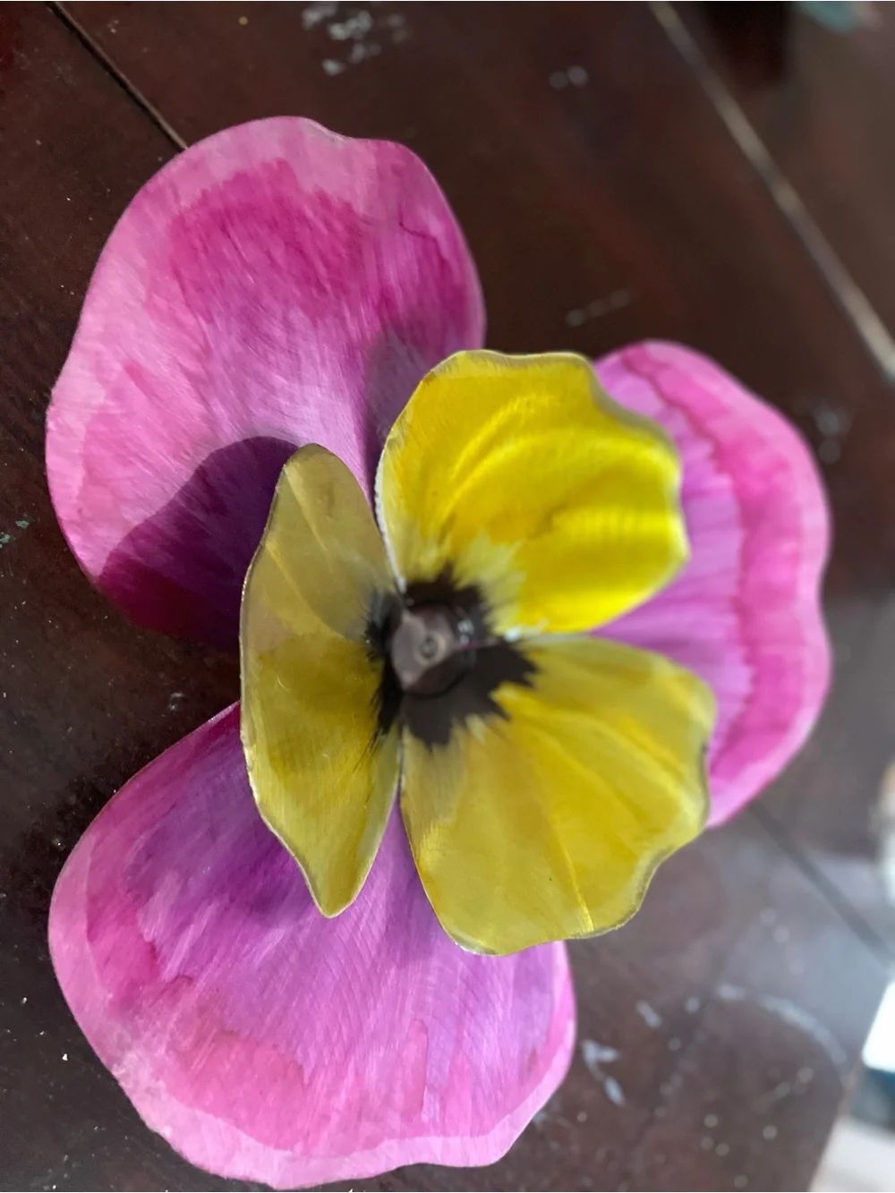 Decorative Pink and Yellow Floral Accent - Home Accents